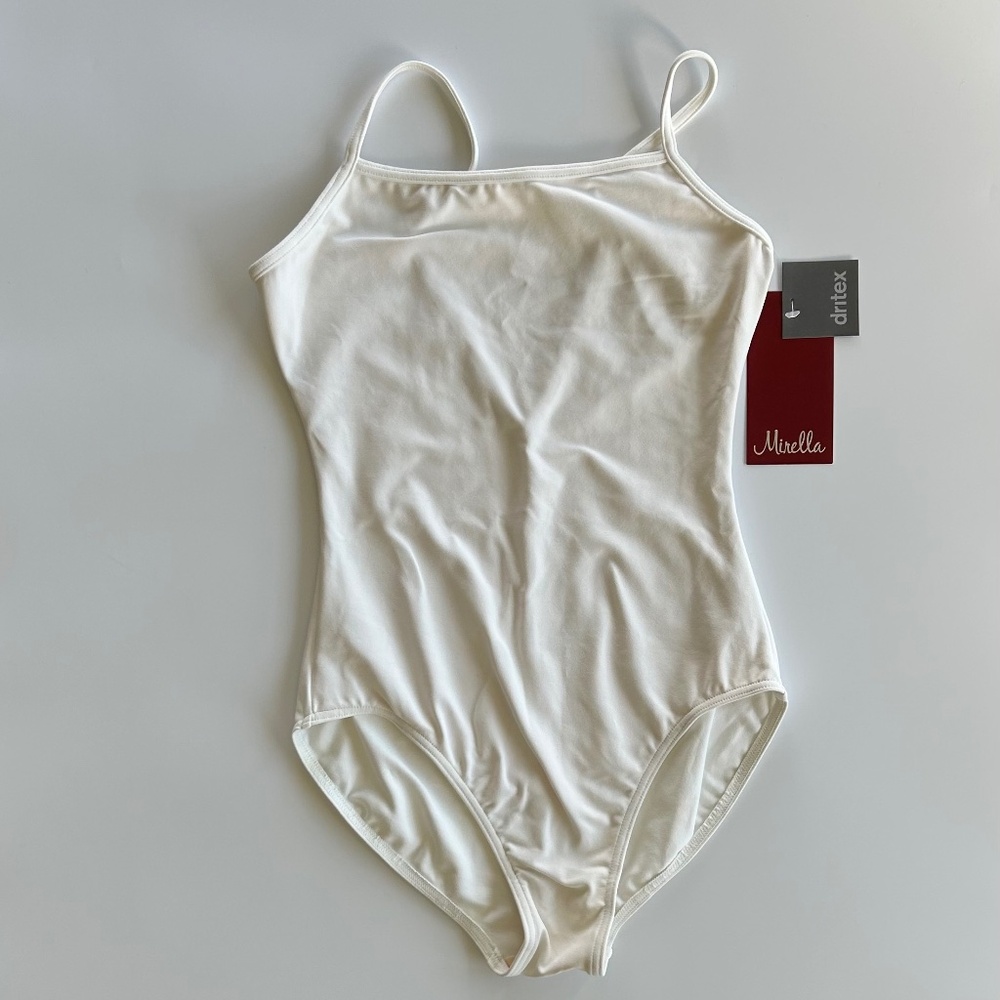 Mirella White Leotard Adult M NEVER WORN